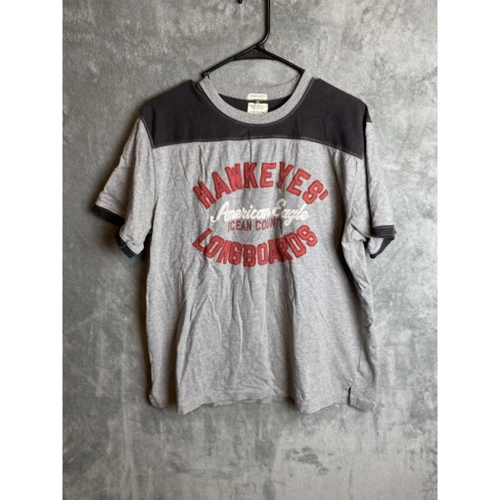 American Eagle Longboards Mens L Grey Cotton T-Shirt